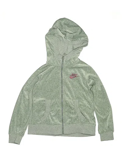 Pre-owned Nike Kids' Zip Up Hoodie In Green