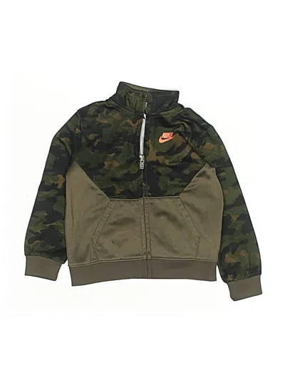 Pre-owned Nike Kids' Zip Up Hoodie In Green