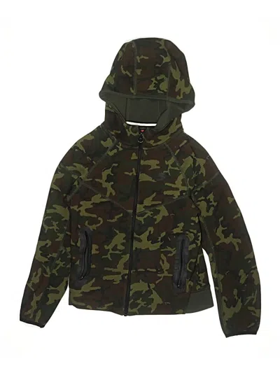 Pre-owned Nike Kids' Zip Up Hoodie In Green