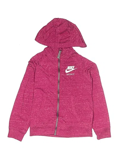 Pre-owned Nike Kids' Zip Up Hoodie In Pink