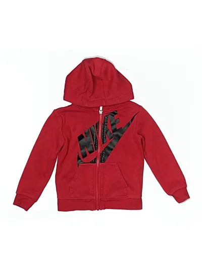 Pre-owned Nike Kids' Zip Up Hoodie In Red