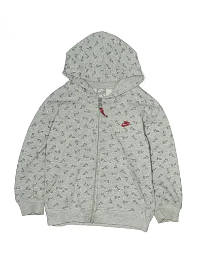 Pre-owned Nike Kids' Zip Up Hoodie In Silver