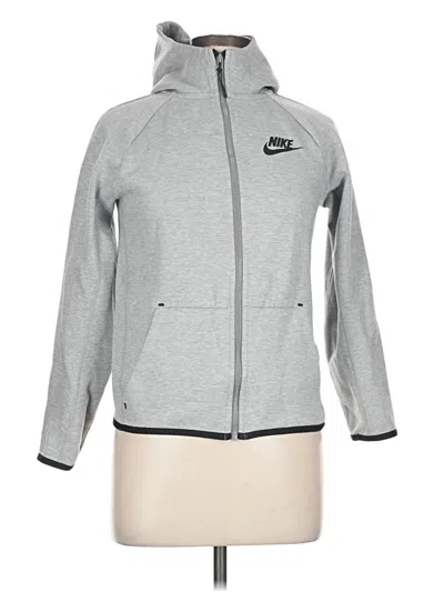 Pre-owned Nike Zip Up Hoodie In Silver