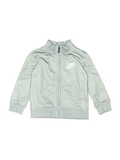 Pre-owned Nike Kids' Zip Up Hoodie In Silver