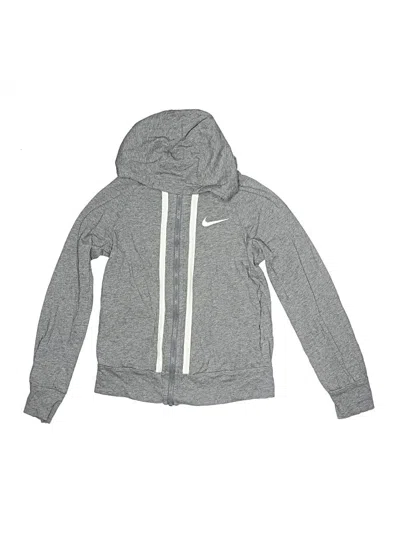 Pre-owned Nike Kids' Zip Up Hoodie In Silver