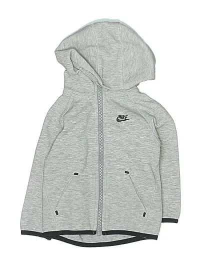 Pre-owned Nike Kids' Zip Up Hoodie In Silver