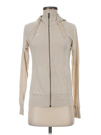 Pre-owned Nike Zip Up Hoodie In Tan
