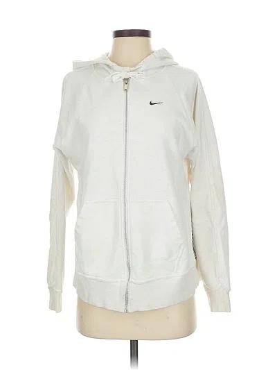 Pre-owned Nike Zip Up Hoodie In White