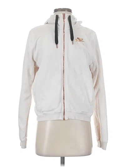 Pre-owned Nike Zip Up Hoodie In White