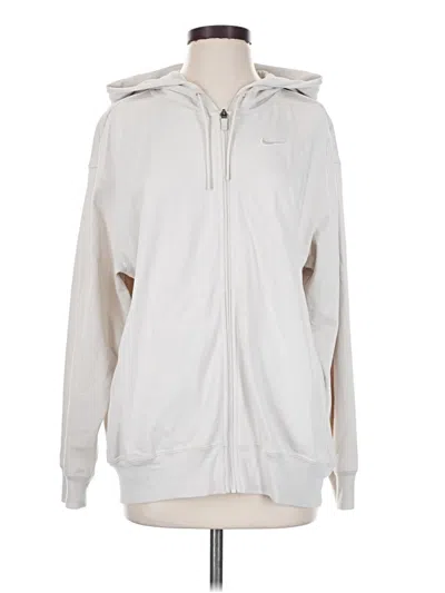Pre-owned Nike Zip Up Hoodie In White
