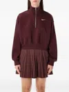 Nike Zip-up Logo Sweatshirt In Burgundy