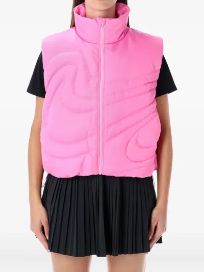 Nike Swoosh Series Urban Puffer Down Vest In Pink