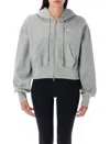 Nike Zipped Cropped Hoodie In Gray