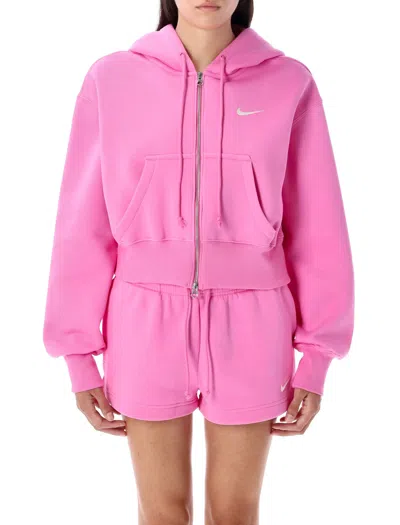Nike Zipped Cropped Hoodie In Multi