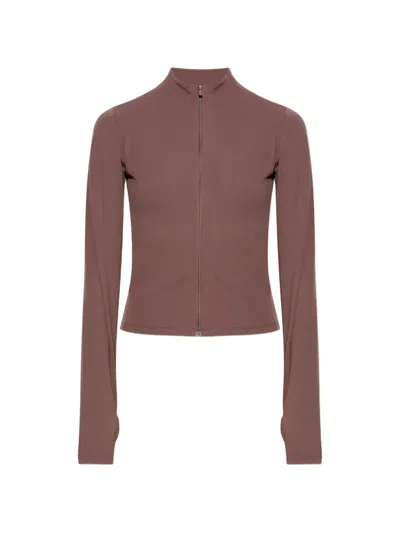 Nike Zip-up Thumb-slot Sweater In Brown
