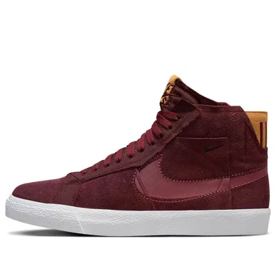 Nike Zoom Blazer Mid Premium Sb 'maroon Patchwork' In Burgundy