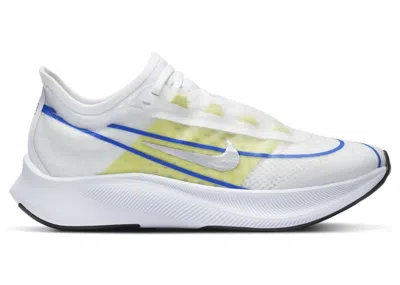 Pre-owned Nike Zoom Fly 3 Silver Blue Lime (women's) Sneakers In White/racer Blue/cyber