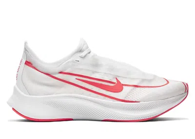 Pre-owned Nike Zoom Fly 3 (women's) Sneakers In Metallic Summitin White/metallic Summit White/laser Crimson