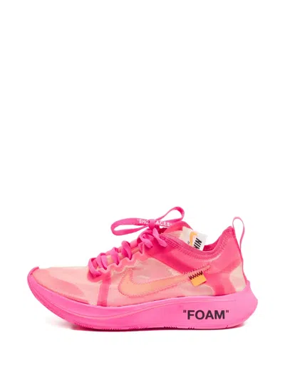 Pre-owned Nike Zoom Fly Lace-up Sneakers In White