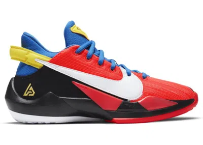 Pre-owned Nike Zoom Freak 2 Sneakers In Bright Crimson/white/opti Yellow