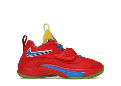 Pre-owned Nike Zoom Freak 3 Nrg Uno Red Sneakers In Action Red/white/green Bean In Multi