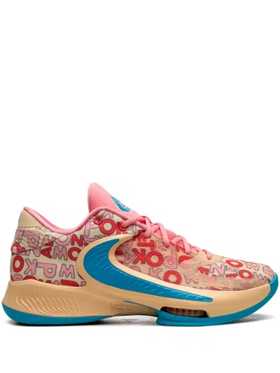 Nike Zoom Freak 4 "letter Bro" Sneakers In Pink