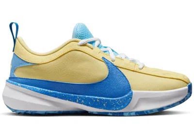 Pre-owned Nike Zoom Freak 5 Through My Eyes Sneakers In Photo Blue/soft Yellow/white