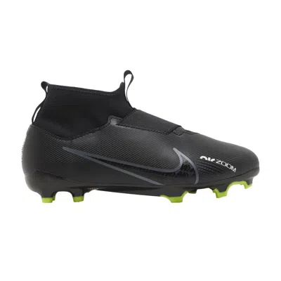 Pre-owned Nike Zoom Mercurial Superfly 9 Academy Fg Mg Gs 'black Dark Smoke Grey' | Kid's Size 8.5