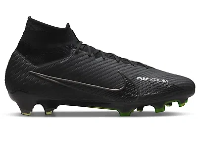 Pre-owned Nike Zoom Mercurial Superfly 9 Elite Fg (dj4977 001) Football Shoes - Boxed In Black