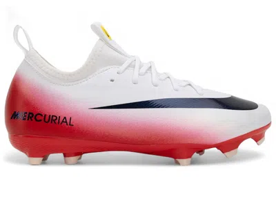 Pre-owned Nike Zoom Vapor 16 Academy Lv8 Fg/mg White Sneakers In University Red/dark Obsidian In Multi