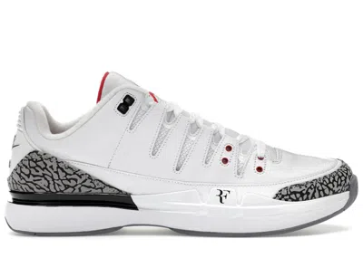 Pre-owned Nike Zoom Vapor Aj3 Cement Sneakers In White/fire Red/cement Grey In Multi