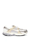 Nike Zoom Vomero 5 Leather And Rubber-trimmed Mesh Sneakers In Platinum Tint  White  & Metallic Pewter