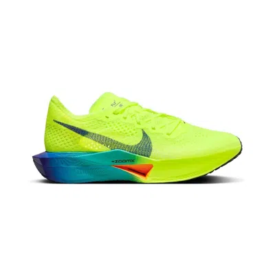 Nike Zoomx Vaporfly 3 Flyknit Neon Mesh Sneakers In Yellow
