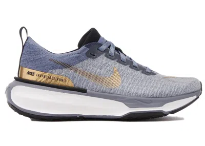 Pre-owned Nike Zoomx Invincible Run 3 Gold (women's) Sneakers In Ashen Slate/metallic Gold/white