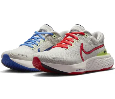 Pre-owned Nike Zoomx Invincible Run Flyknit 2 Mismatch (women's) Sneakers In Light Bone/red Clay/game Royal