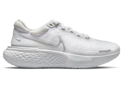 Pre-owned Nike Zoomx Invincible Run Flyknit (women's) Sneakers In White/pure Platinum/metallic Silver