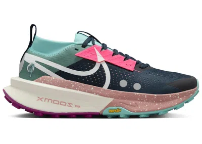 Pre-owned Nike Zoomx Zegama 2 Sail (women's) Sneakers In Armory Navy Blue/green Frost/vivid Grape