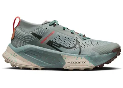Pre-owned Nike Zoomx Zegama Trail Sequoia (women's) Sneakers In Mica Green/plum Eclipse/amber Brown