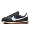 Nike Men's Cortez Leather Shoes In Black/sesame/white/gum Medium Brown