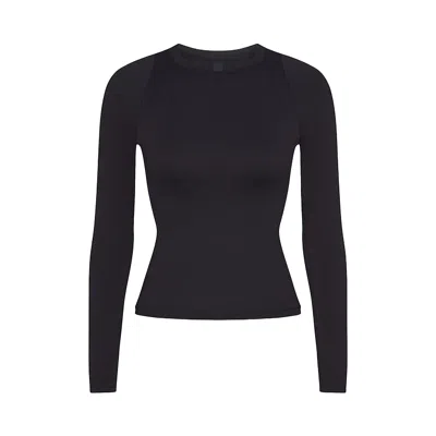 Pre-owned Nikeskims Airy Long Sleeve Crew Neck Top 'obsidian' | Black | Women's Size M