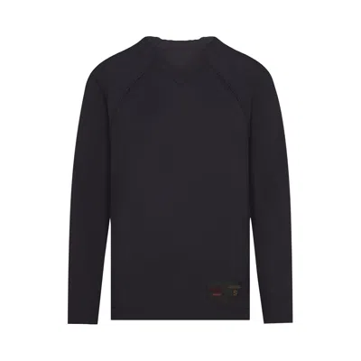 Pre-owned Nikeskims Airy V-neck Oversized Long Sleeve Top 'obsidian' | Black | Women's Size Xs