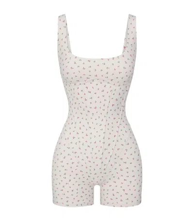 Nikeskims Corset Short Bodysuit In White