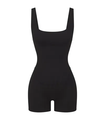 Nikeskims Corset Short Bodysuit In Black