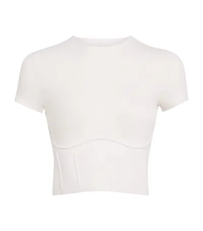 Nikeskims Cropped Corset T-shirt In White