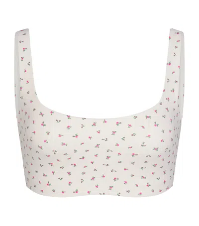 Nikeskims Floral Scoop Sports Bra In White