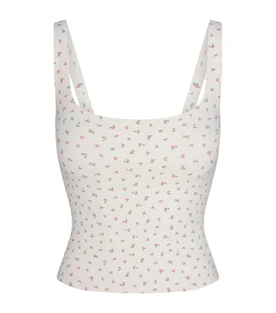 Nikeskims Floral Tank Top In White