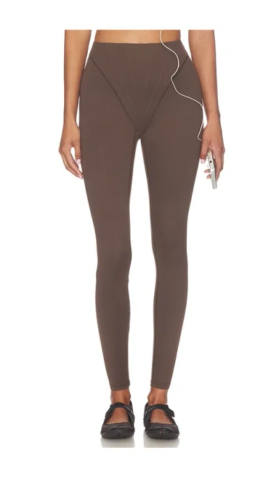 Nikeskims Matte Corset Leggings In Brown
