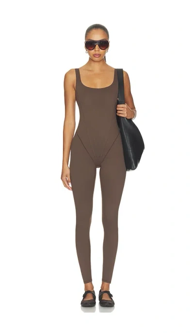 Nikeskims Matte Corset One Piece In Dark Sepia