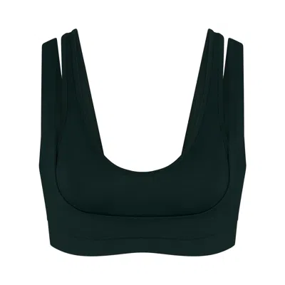 Pre-owned Nikeskims Matte Double-strap Scoop Bra 'dark Teal/dark Teal' | Blue | Women's Size L