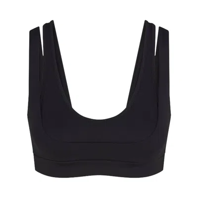 Pre-owned Nikeskims Matte Double Strap Scoop Bra 'obsidian' | Black | Women's Size M